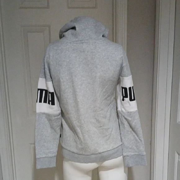 Puma Children's Hoodie Sweatshirt in Gray and White size L