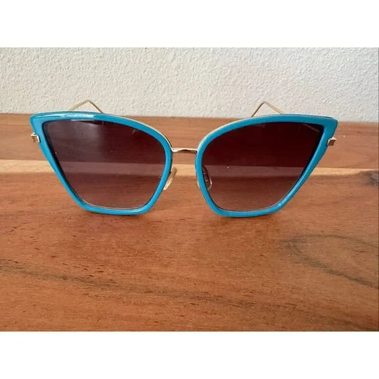 Trendy Blue Cat-Eye Sunglasses