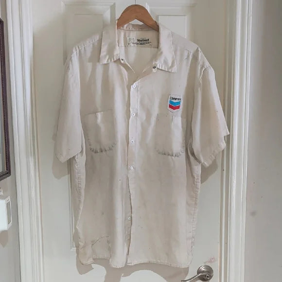 Vintage Chevron White Men's Shirt 3XLR