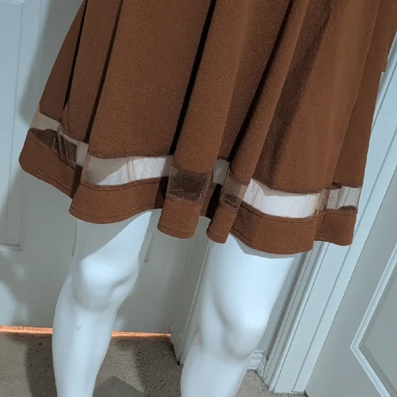 Orange Shein Mesh Cut-out Dress size XS