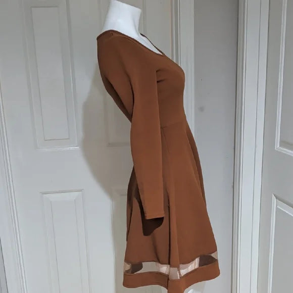 Orange Shein Mesh Cut-out Dress size XS