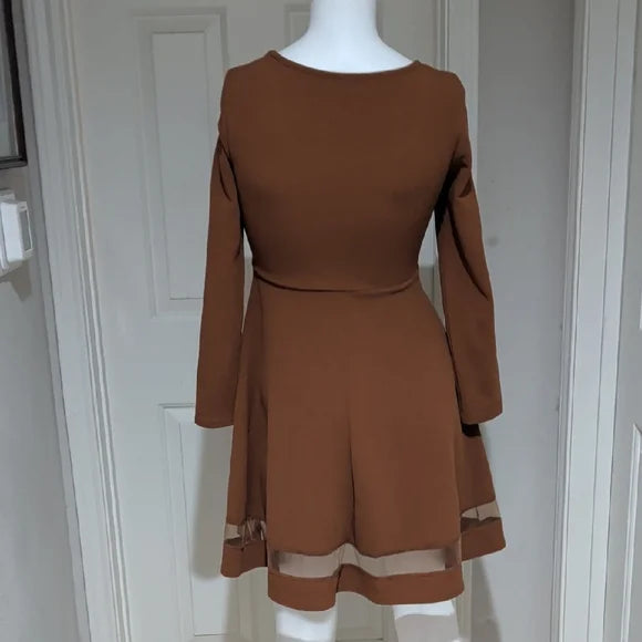 Orange Shein Mesh Cut-out Dress size XS