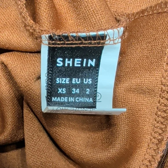 Orange Shein Mesh Cut-out Dress size XS