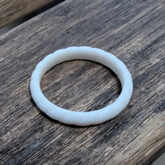 Chic White Silicone Band Ring