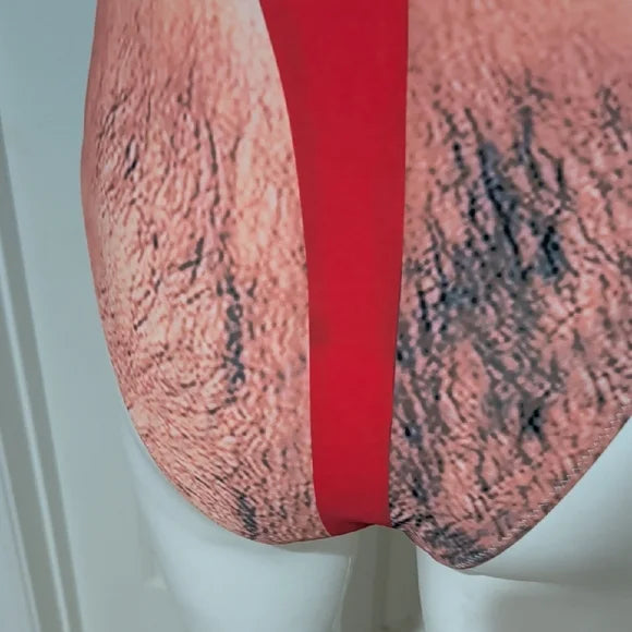 Bold Red and Black One-Piece Swimsuit Large