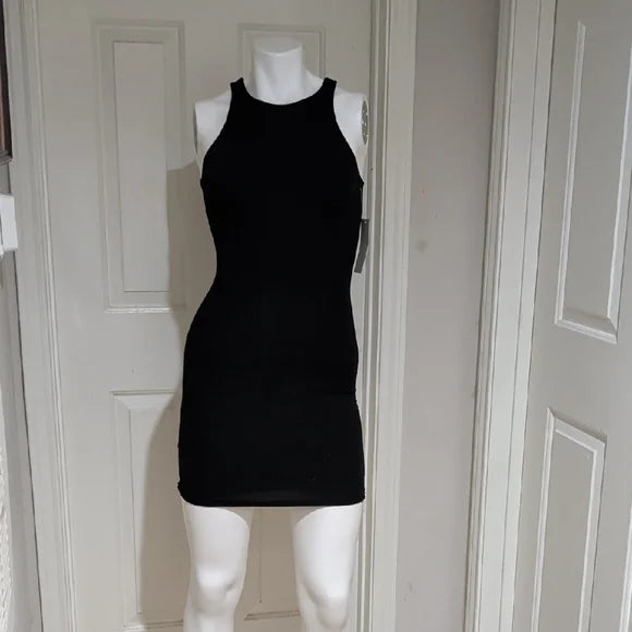 NWT Gaze Black Mini Dress Racerback XS
