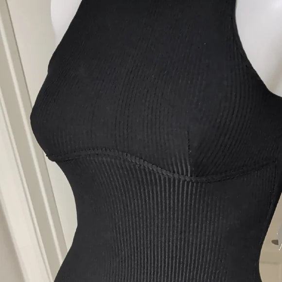 NWT Gaze Black Mini Dress Racerback XS