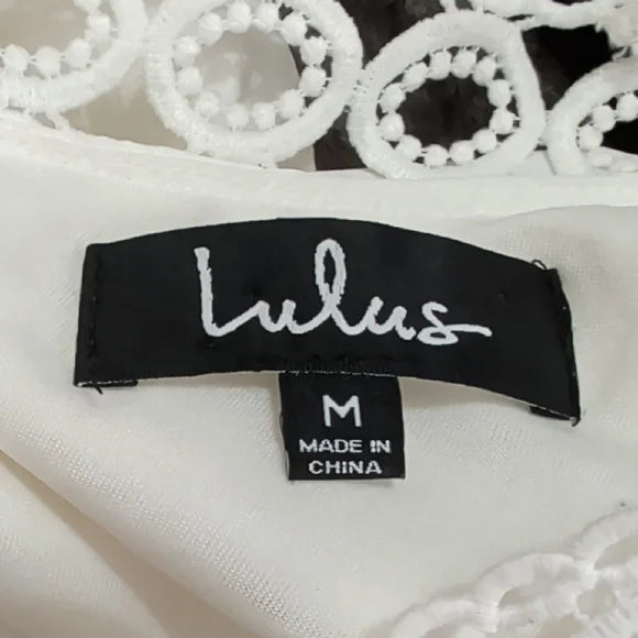 NWT Lulu's White Lace Halter Mini Dress M
