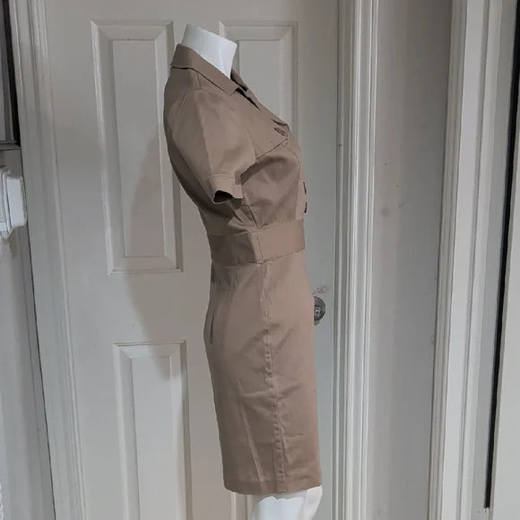 Vintage Alexia Admor Tan Button-Front Mini Dress Women's 10