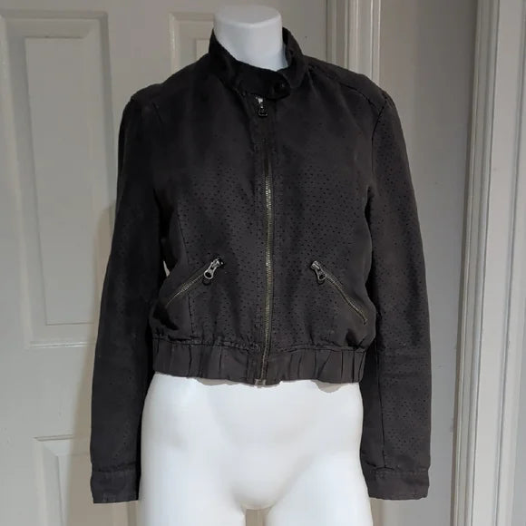 Elle Women's Bomber Jacket in Charcoal Women's Medium