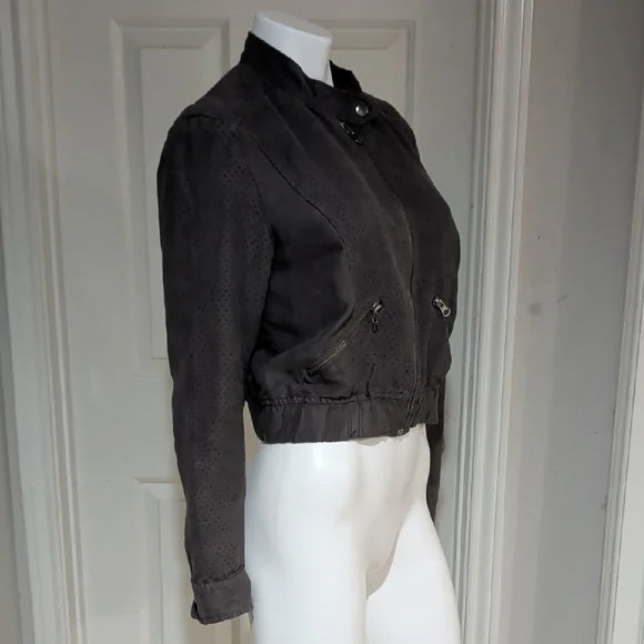 Elle Women's Bomber Jacket in Charcoal Women's Medium