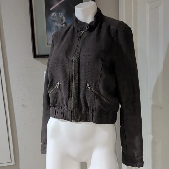 Elle Women's Bomber Jacket in Charcoal Women's Medium