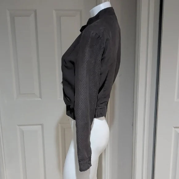 Elle Women's Bomber Jacket in Charcoal Women's Medium