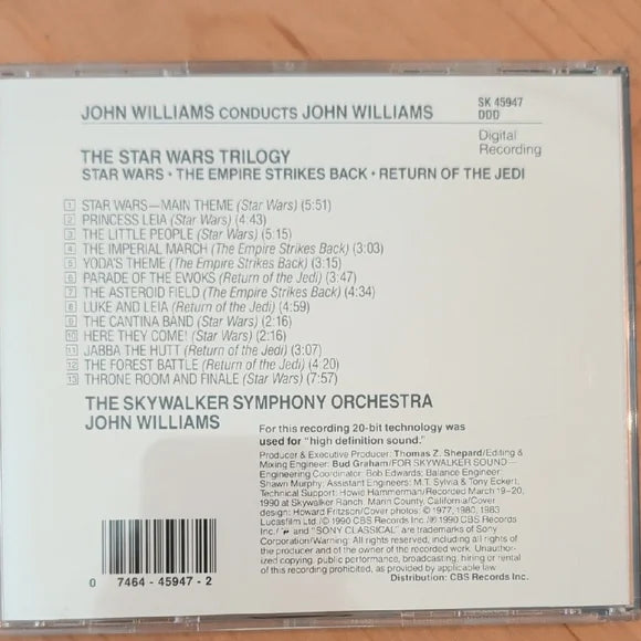 Star Wars Trilogy CD by John Williams The Skywalker Symphony Orchestra