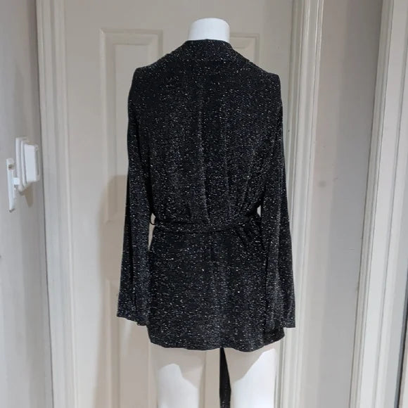 Divided Black Shimmering Long Sleeve Mini Dress Women's Medium