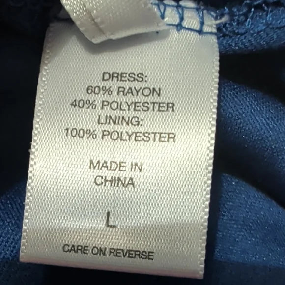 New York & Company Navy Crochet Yoke Halter Maxi Dress Women's Large