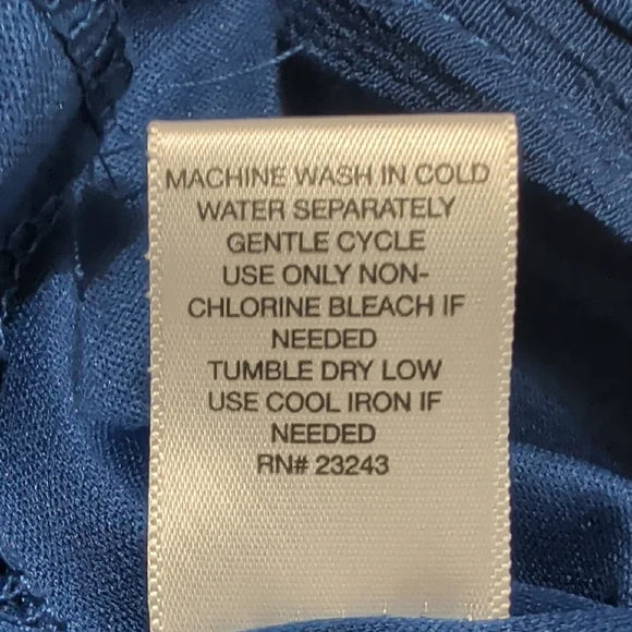 New York & Company Navy Crochet Yoke Halter Maxi Dress Women's Large