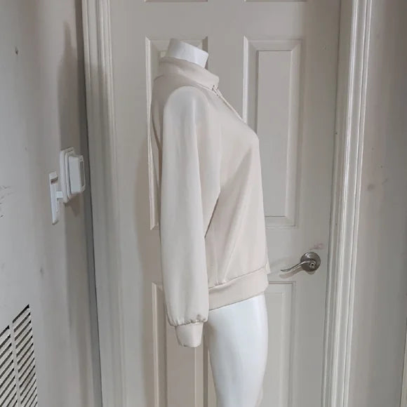 Scoop Women's Soft Cream Funnel-Neck Drawstring Sweatshirt Large (12-14)