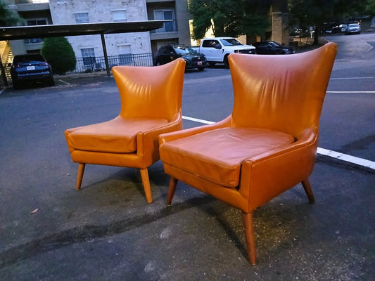 (2) Modway Keen Tan Vinyl High Back Guest Chairs EEI-2458