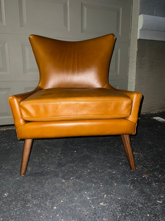 (2) Modway Keen Tan Vinyl High Back Guest Chairs EEI-2458